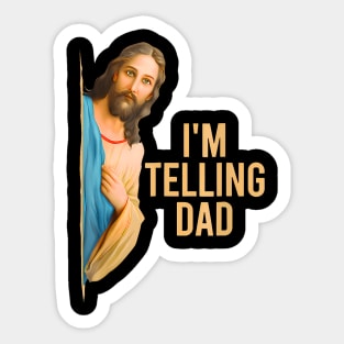 Retro I'm Telling Dad Sticker